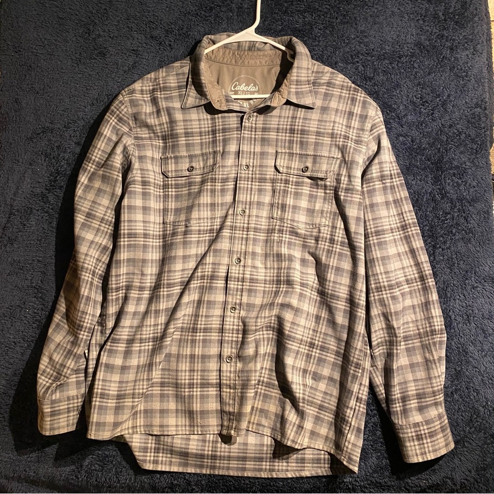 Cabela's Gray Checkered Shirt
